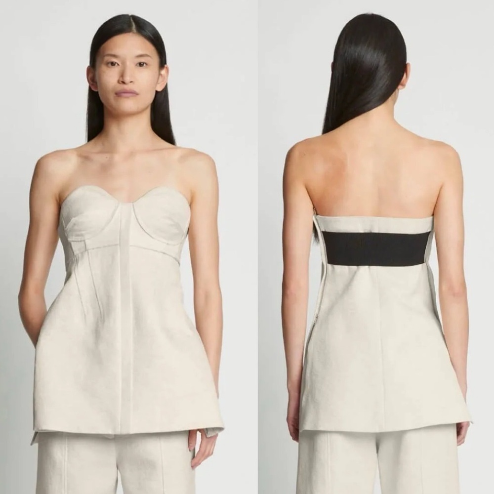 NEW! Proenza Schoulder- Cotton Wool Jacquard Bustier Size 6 Tube Top Sweetheart